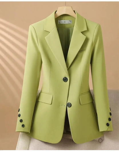 2024 New Suit Coat Women's Korean Style Slim Single Breasted Blazers Office Female Temperament Blazers Jacket Outwear Tops