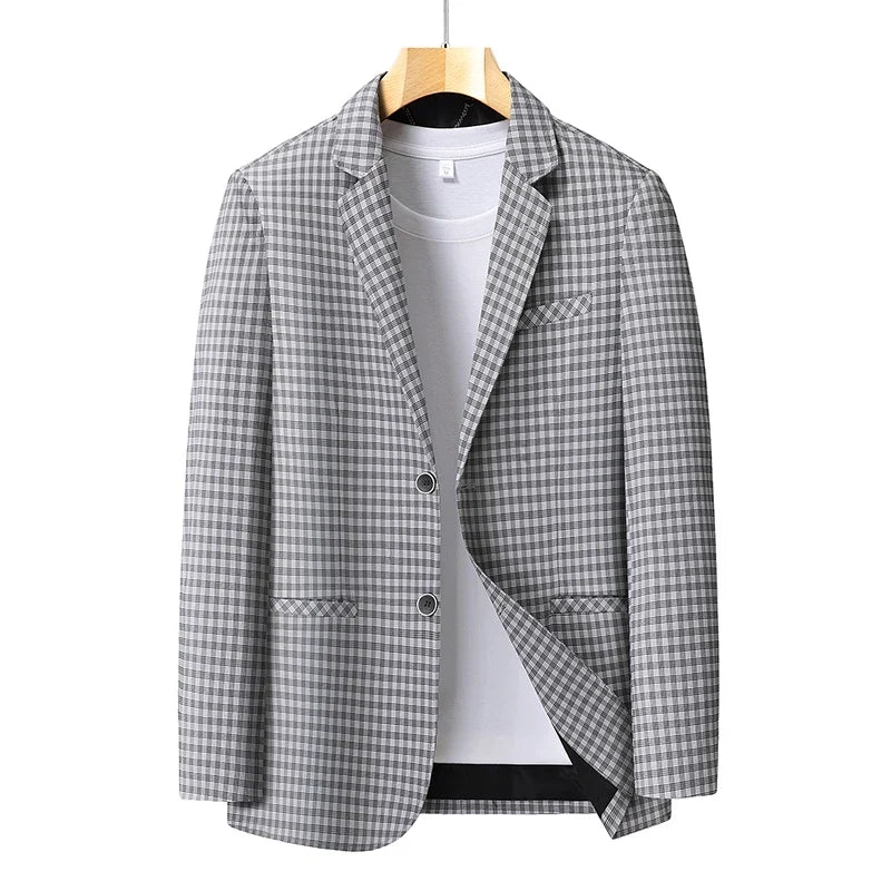 New High-End Soft Comfortable Men's Blazer Slim Fit Fashion Jacket For Young Men Daily Casual Home Wear Outerwear