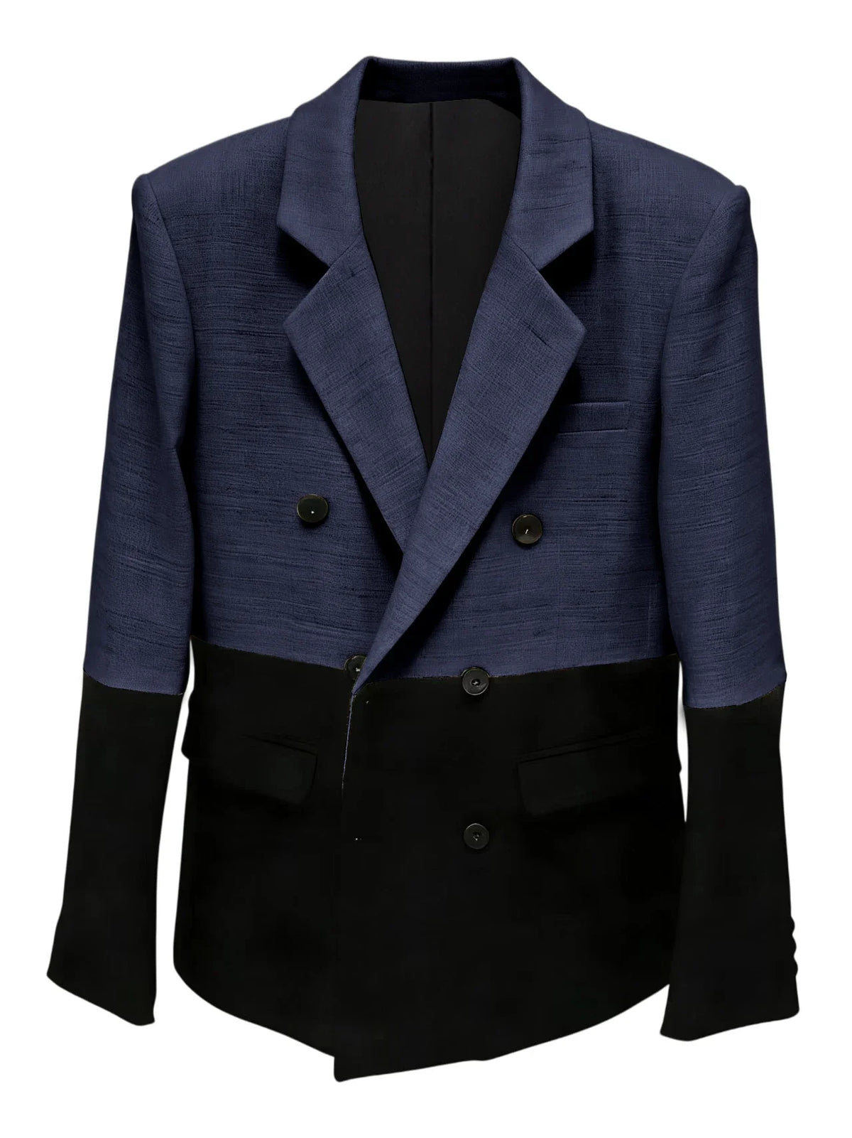 Men's Linen Color Block Blazer Double Breasted Notch Lapel Lightweight summer Sport Coat Fashion Jacket for Party & Streetwear