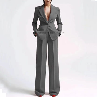 Women's Suit Party Wedding Fashion Style 2pcs Slim Fit Prom Blazer Pants Outfit Dress Evening Dresses for Prom Lady Clothes