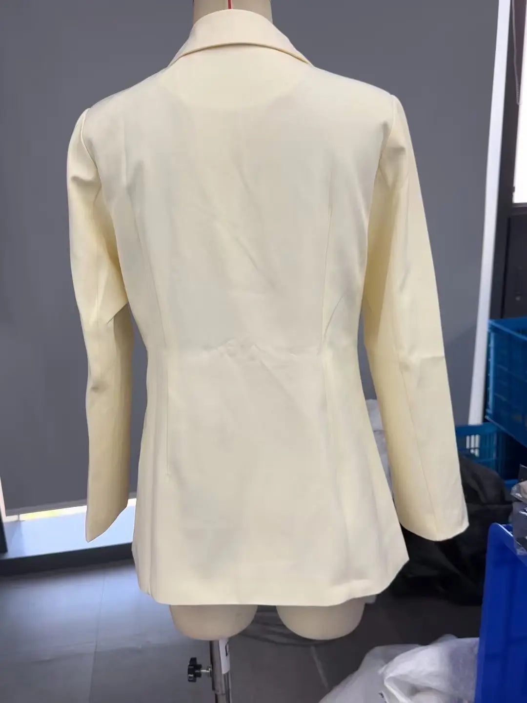 Women's Single-Button Loose Fit Suit Jacket Trans-seasonal Yellow Collar Commute Casual Polyester Fabric Fashionable