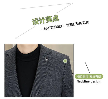 High-Quality Fashionable Autumn Winter New Design Casual Men's Suit Jacket Trendy Versatile Outerwear for Business And Casual We