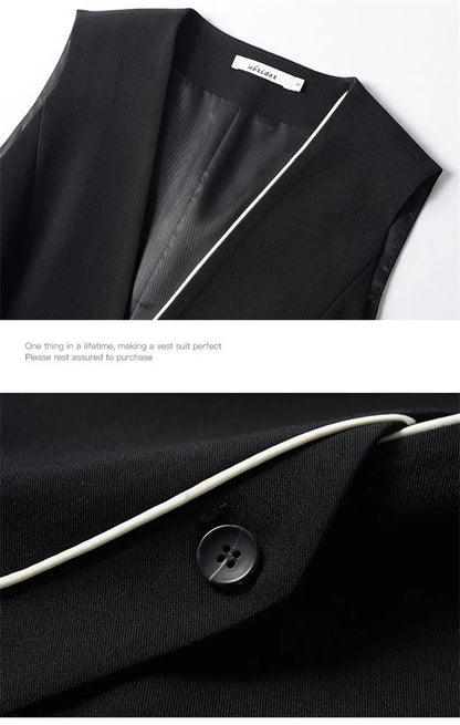 Black Office Suit Vest Jacket Women Clothing 2026 New Korean Sleeveless Jacket Coat Casual Waistcoat Feminine Waistcoat Tops