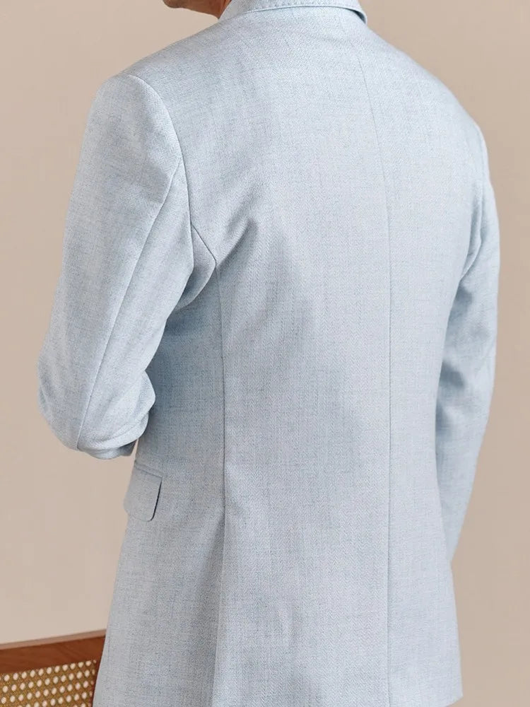 Business Men Work Two Piece Set Double Breasted Blazer Jacket Suit Matching Sets Slim Fit Autumn New Office Man Outfits Suits