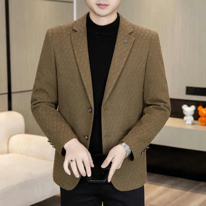 High-Quality Fashionable Autumn Winter New Design Casual Men's Suit Jacket Trendy Versatile Outerwear for Business And Casual We