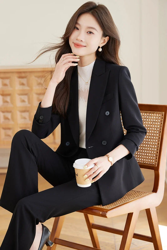 Fashion professional business women's two-piece pants+suit jacket, exquisite elegant, new for autumn winter 2025