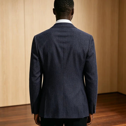 Men's Linen Blazer Slim Fit Notched Lapel 2-Button Sport Coat for Wedding, Business & Daily Wear