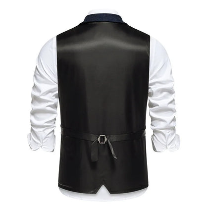 Men's Waistcoat Herringbone Tweed Slim Fit Wool Blend Formal Vest for Wedding