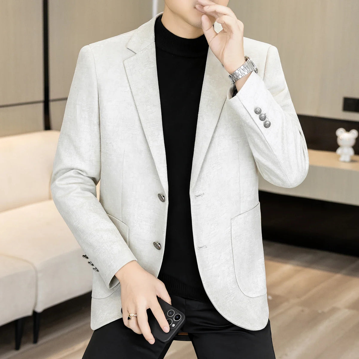 High-Quality Fashionable Autumn Winter New Design Casual Men's Suit Jacket Trendy Versatile Outerwear for Business And Casual We