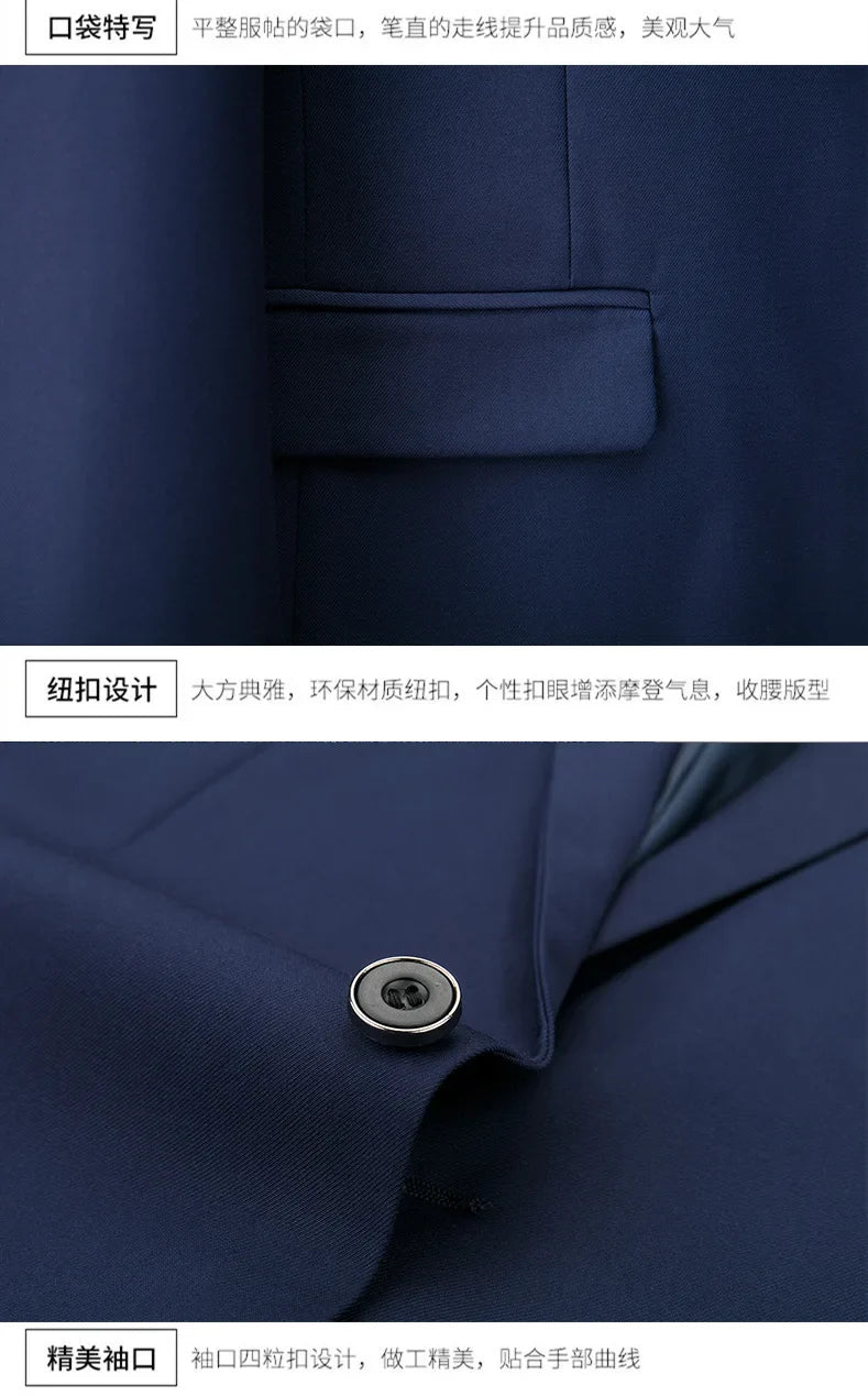 White Men Suits Slim Fit 3 Piece Double Breasted Suit Men Wedding Prom Party Business (Blazer+Vest+Pants) Wedding Suits for Men
