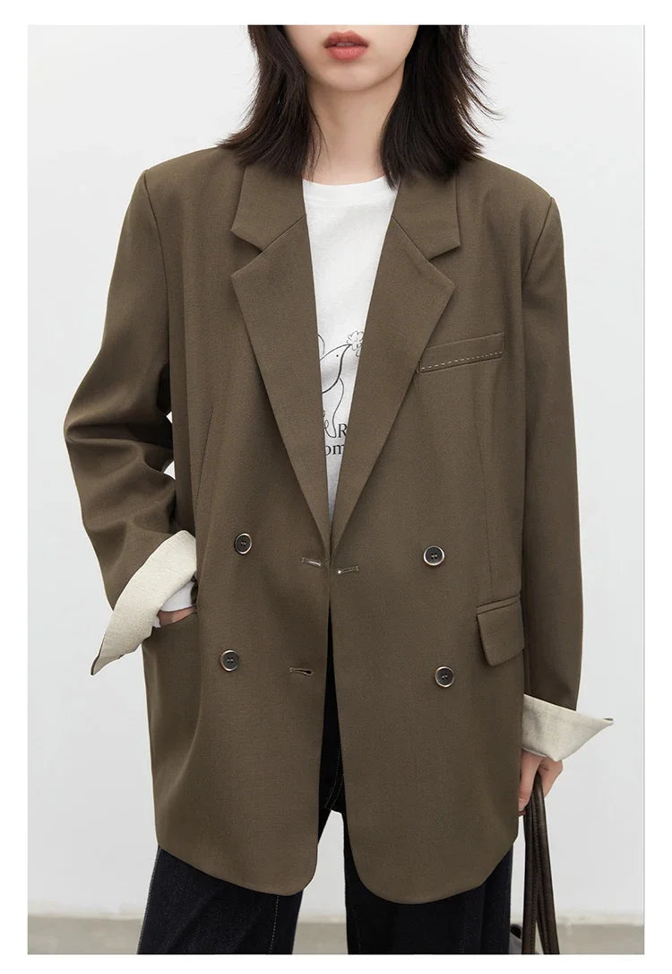 New Women Blazers Coat Loose Casual Plus Size Office Ladies Suit Jacket Spring Autumn 2026 Female Overcoat