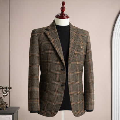 High Qualitys 50% Woolen Men's Suit Jacket Autumn Winter Thicken Warm Business Slim Fit Casual Wedding Groom Coats Tailcoat