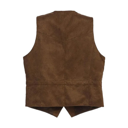 Men's Plus Size Fleece Vest V-Neck Single Breasted Smart Casual Waistcoat for Weddings & Business