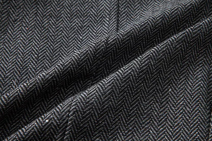 Men's Triple-Breasted Herringbone Tweed Vest – Retro Fake Two-Piece Waistcoat for Weddings & Smart-Casual Occasions