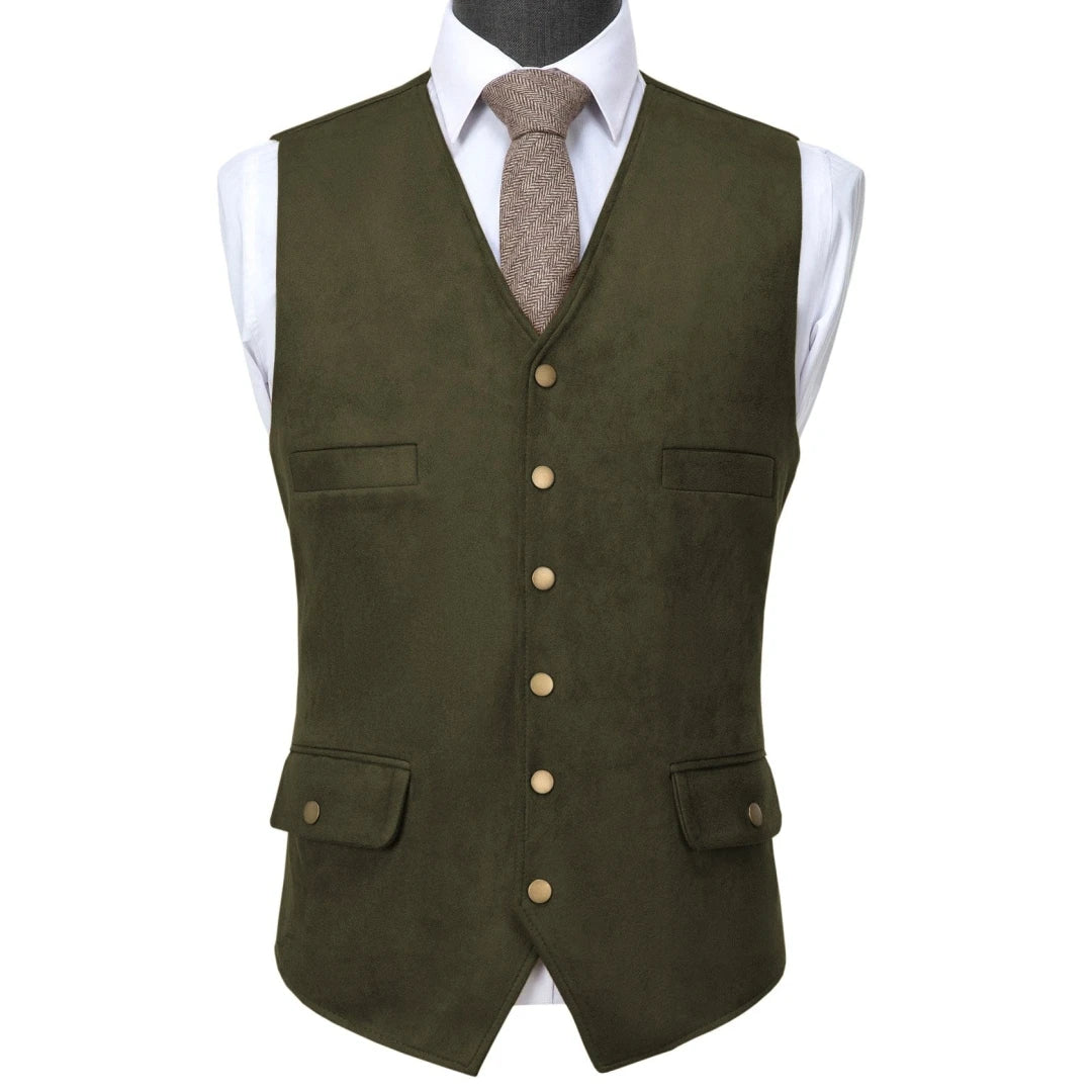 Men's Flannel Vest Single Breasted Waistcoat for Weddings & Formal Occasions
