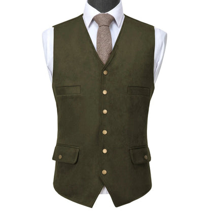 Men's Flannel Vest Single Breasted Waistcoat for Weddings & Formal Occasions