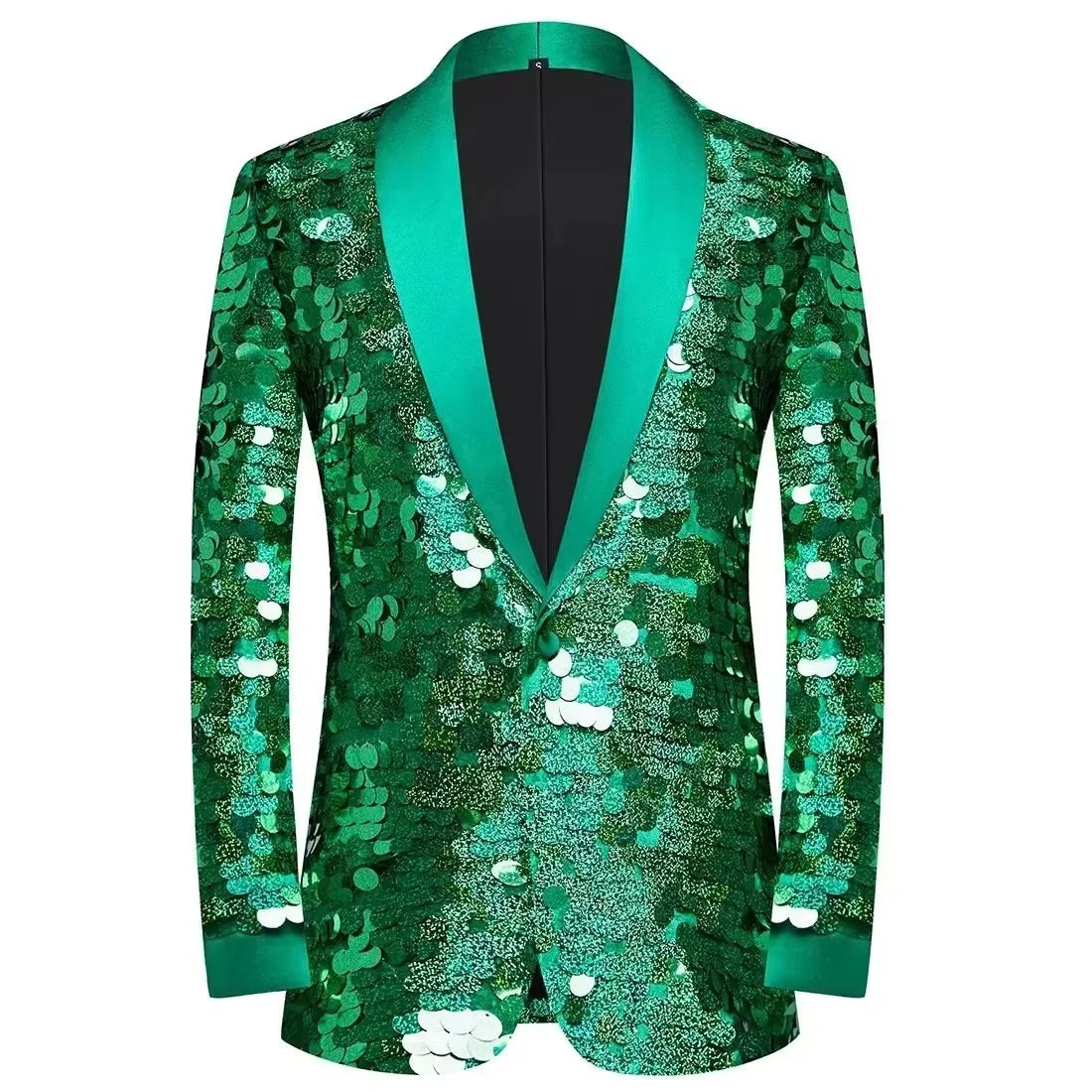 Men's Shiny Sequins Blazer Jacket Creative Party Tuxedo Male Singer Host Stage Performance Groom Wedding Club Blazer Stage Wear