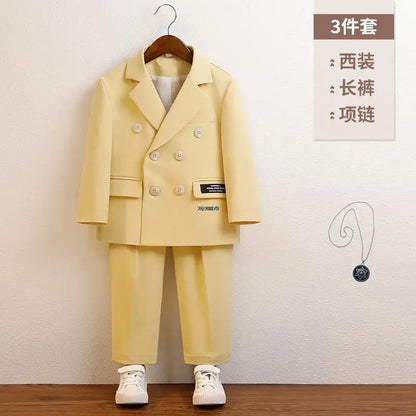 Boys Green Summer Photography Suit Kids Formal Wedding Dress Baby Birthday Dress Children's Day Performance Ceremony Costume