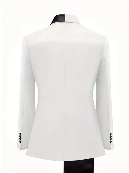 Luxury Elegant Men's 1 Piece Slim Fit Suit Blazer Tailcoat White Wedding Business Ball Gift For Husband