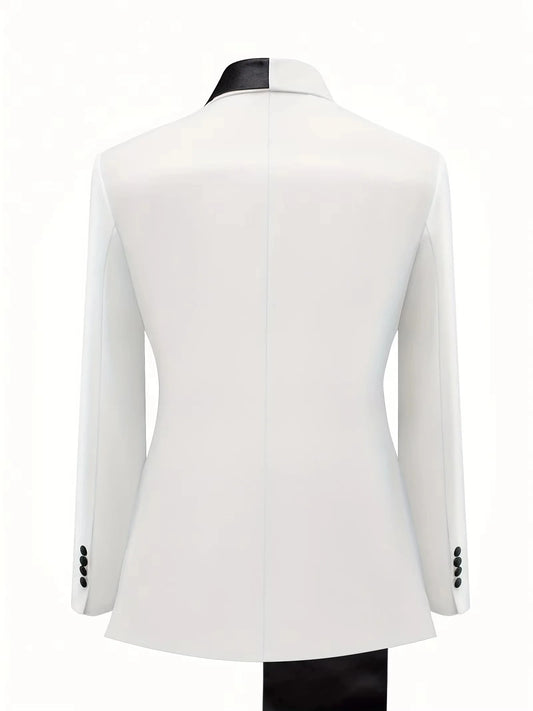 Luxury Elegant Men's 1 Piece Slim Fit Suit Blazer Tailcoat White Wedding Business Ball Gift For Husband