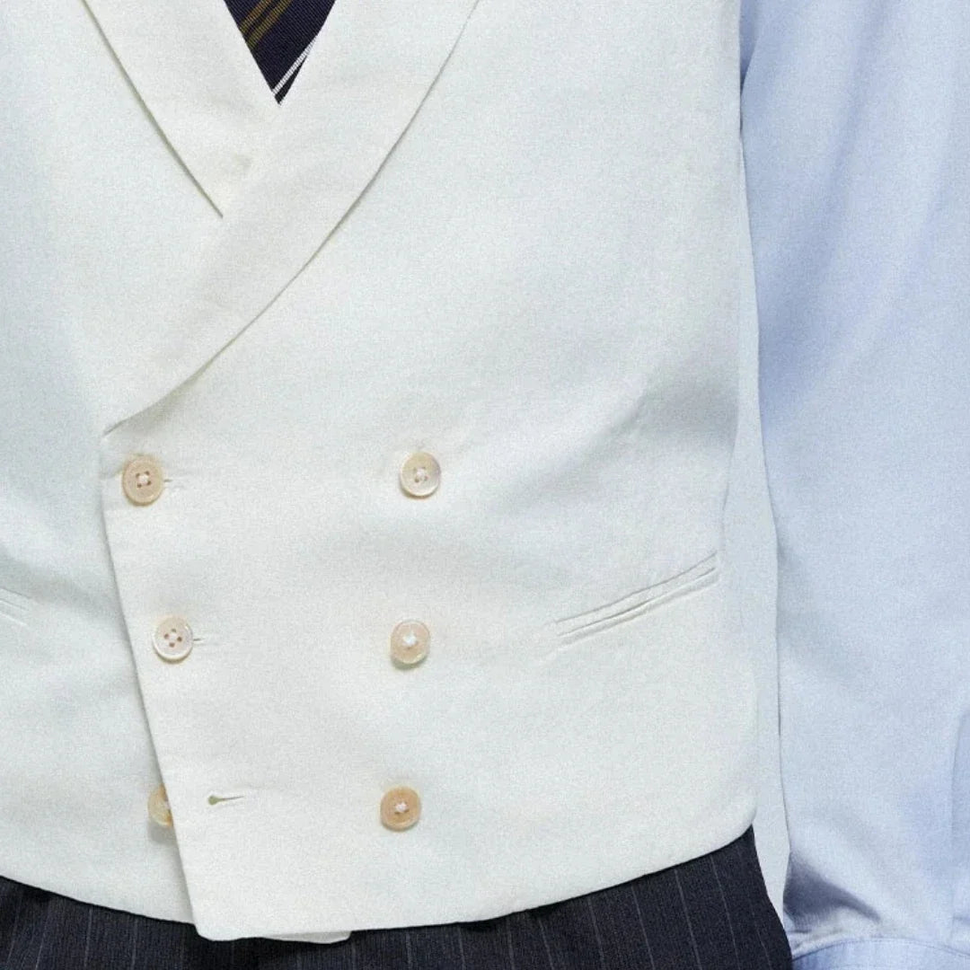 Men Vest Double Breasted Lapel Waistcoat for Wedding & Formal Occasions – Multi-Color