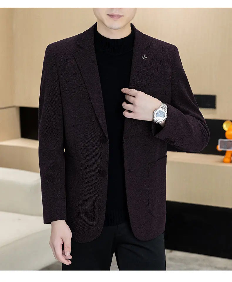 Men's Plus Size Single Breasted Casual Business Blazer – Autumn Winter