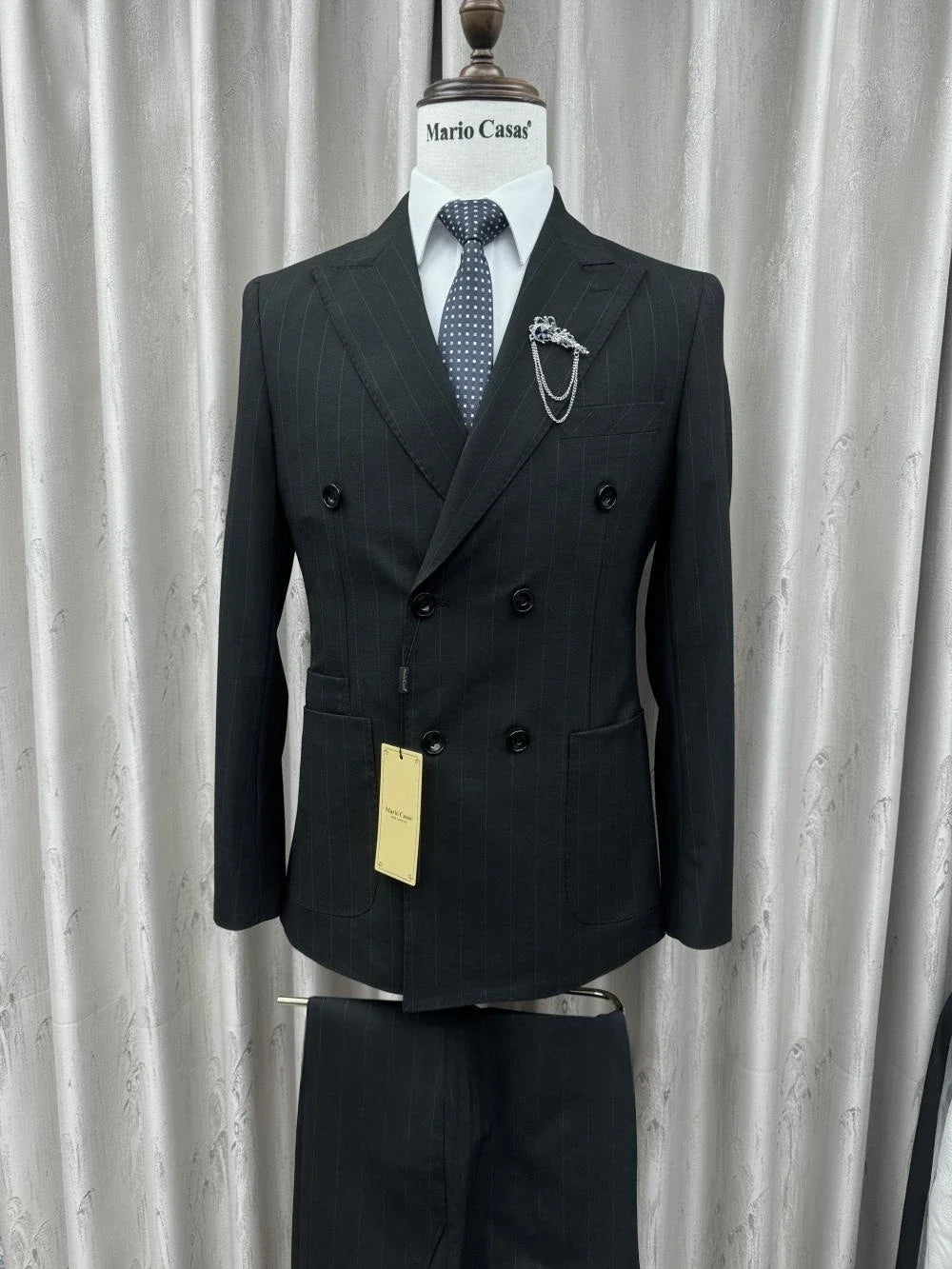 2026 New Striped Suit Set 2 Pieces For Men Wedding Groom Sets S-3XL Handsome Elegant Men's Double Breasted Suits Party Prom Wear