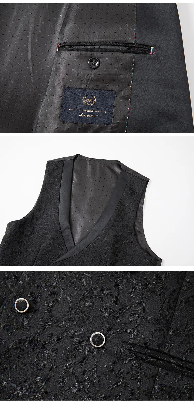 2025 Men's Jacquard Suits 3 Pieces ( Jacket+vest+pant) Wedding Dress Groom's Suit Host's Performance Party Stage Formal Clothing