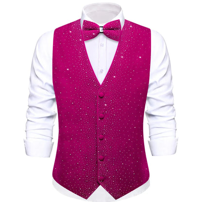 Men's Glitter Vest with Matching Bow Tie – Sparkly Sequin Style for Parties, Proms & Festive Events