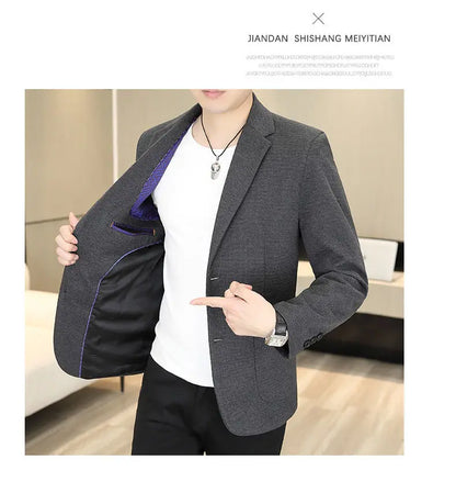 Blazer Men Business Gentleman Leisure Korean Wedding Fashion Trend, Slimming, Versatile, High-end Casual, High-end Woolen Blazer