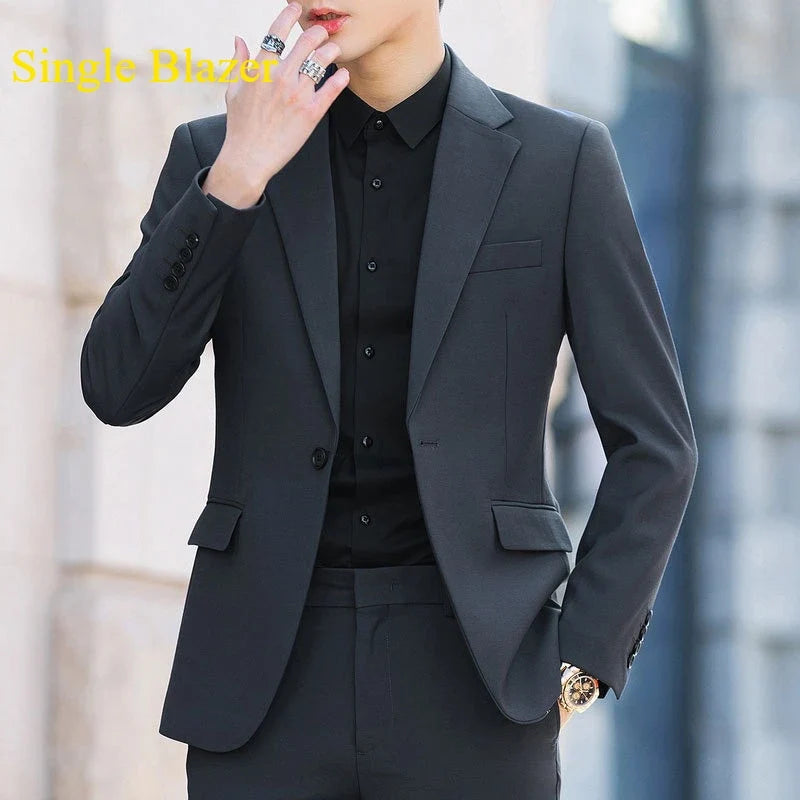 Blazer: Outdoor Men Fashion Gentleman Stylish and Versatile Trendy Casual Best for Best Man Formal Workwear Professional Blazer