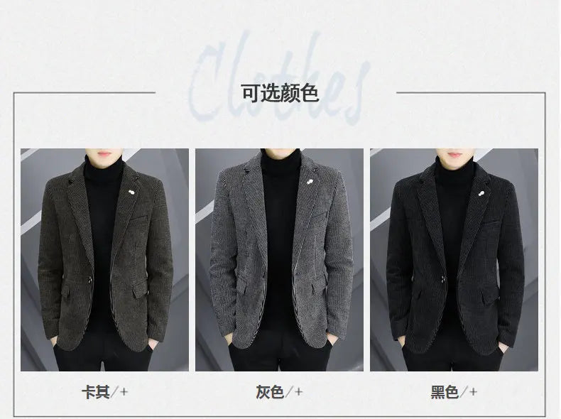 Blazer Autumn and Winter Men Fashionable Outdoor Wedding Slimming Business Casual Korean Version Golden Mink Velvet Girl Blazer