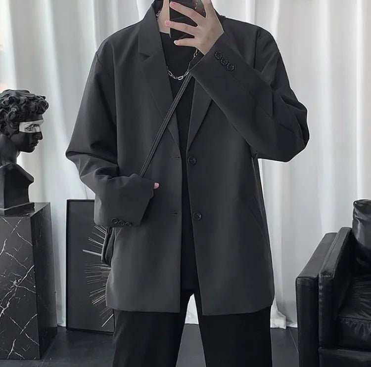 Men Korean Style Casual Blazer 2026 Spring Autumn Wrinkle Free Trendy Ins Couple Jacket Fashion Suit Coat