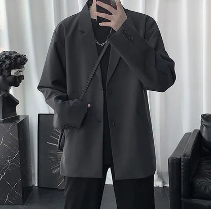 Men Korean Style Casual Blazer 2026 Spring Autumn Wrinkle Free Trendy Ins Couple Jacket Fashion Suit Coat