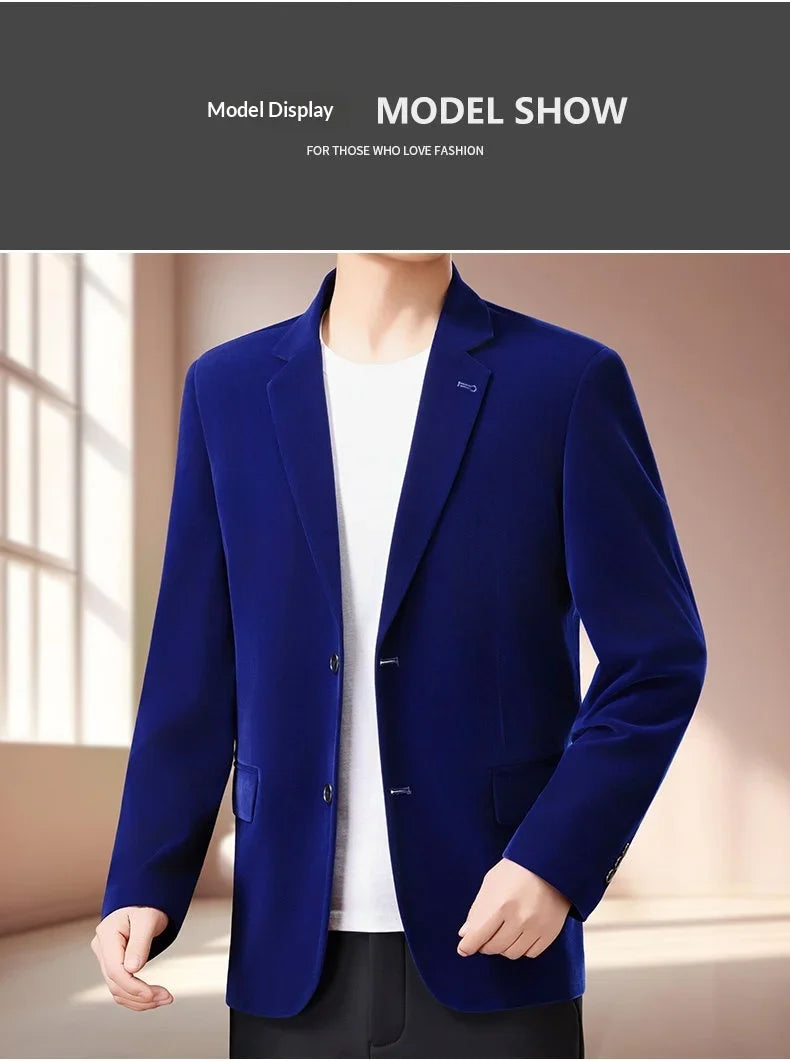 Blazer Men Fashionable Business Outdoor Travel Youth Campus Wedding Versatile Gentleman Host Slim-fit Casual Korean Style Blazer