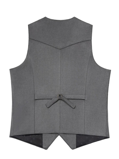 Men's Suit Vest Slim Fit V-Neck Metal Buttons Flannel Waistcoat for Business & Smart Casual Occasions