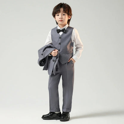 Txjojn Plus Size Kids Tuxedo 4 Pieces,Formal Handsome Boys Suits Party Wear,Notched Lapel Children's Fashionable Suit Set
