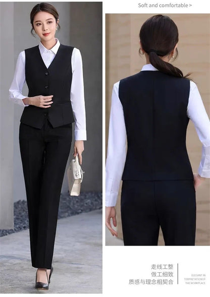 Korean 2026 Spring New Women's Blazer High End Casual Vest Waistcoat Female Professional Vest V-neck Sleeveless Short Jacket