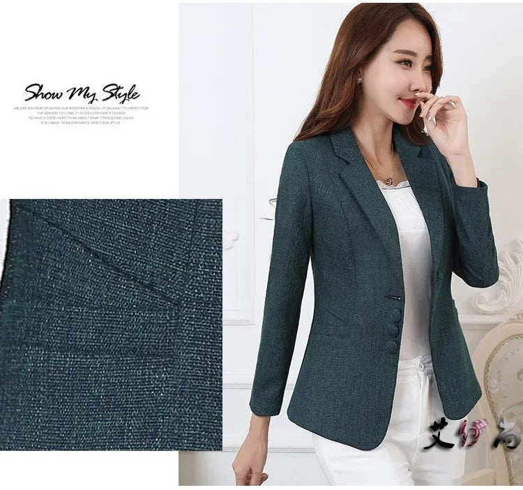 Fashion Women Blazers Jackets Work 2025 Office Lady Suit Slim Single Breasted Business Female Blazer Coats Formal Veste Femme