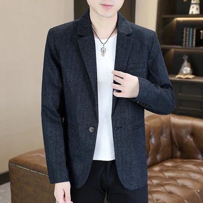 Blazer Men's Fashion Business Gentleman Groom Professional Gentleman Form-fitting Versatile Casual Formal Wear High-end Blazer