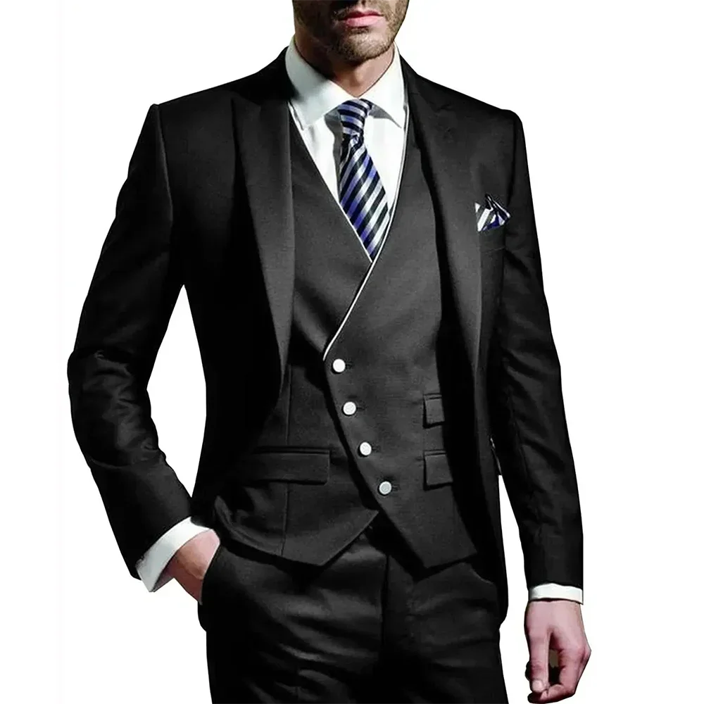 Italian Men Wedding Suits Groom Set Marriage Classic Vintage Tuxedos Prom Jacket Costume Homme Pour Mariage 3 Piece Suit For Men