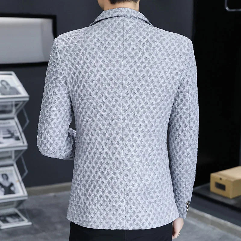 Blazer Men's Fashion Outdoor Travel Gentleman Wedding Slimming Business Versatile Trendy Casual Korean-style Formal Wear Blazer