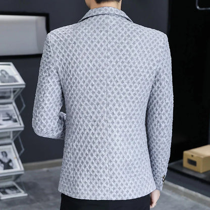 Blazer Men's Fashion Outdoor Travel Gentleman Wedding Slimming Business Versatile Trendy Casual Korean-style Formal Wear Blazer