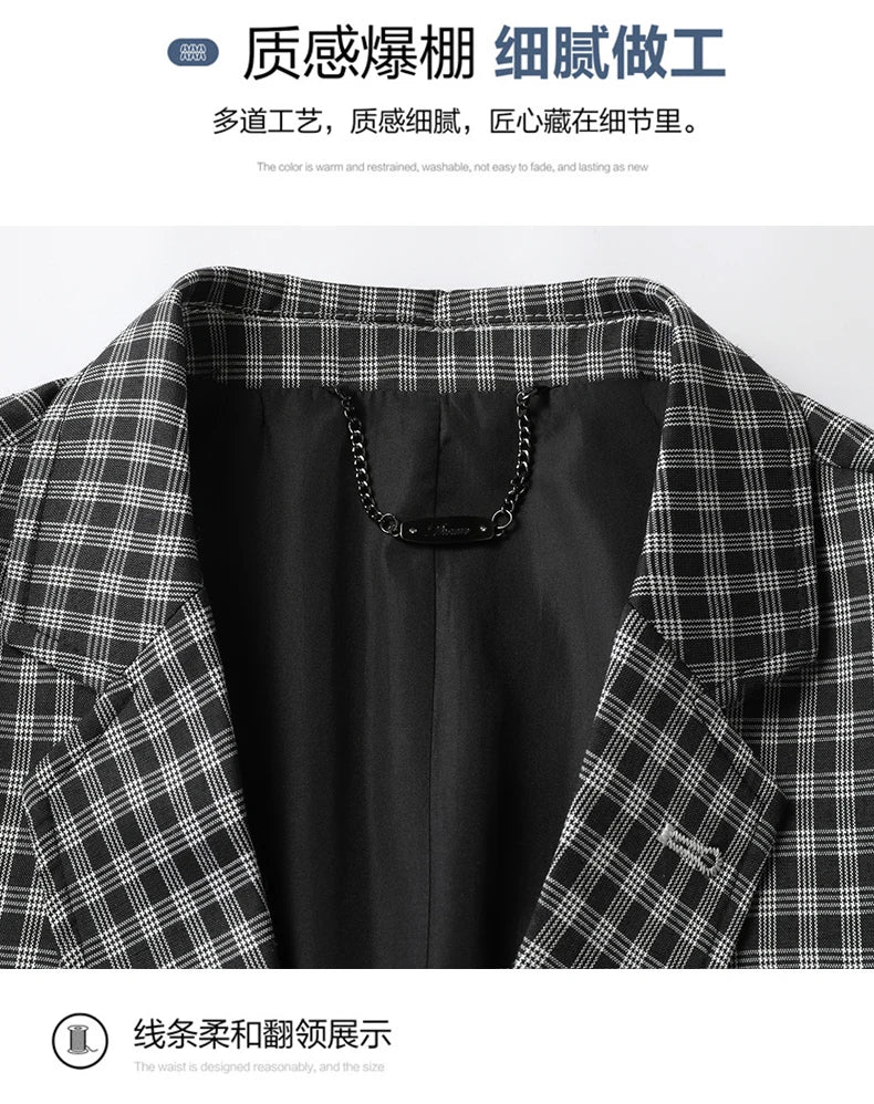 New High-End Soft Comfortable Men's Blazer Slim Fit Fashion Jacket For Young Men Daily Casual Home Wear Outerwear