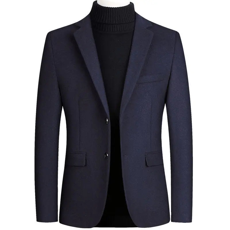New Men's Wool Blazers Male Suit Jacket Oversized Solid Business Casual Winter Jacket Men Clothing Wedding Suit Coat 4XL