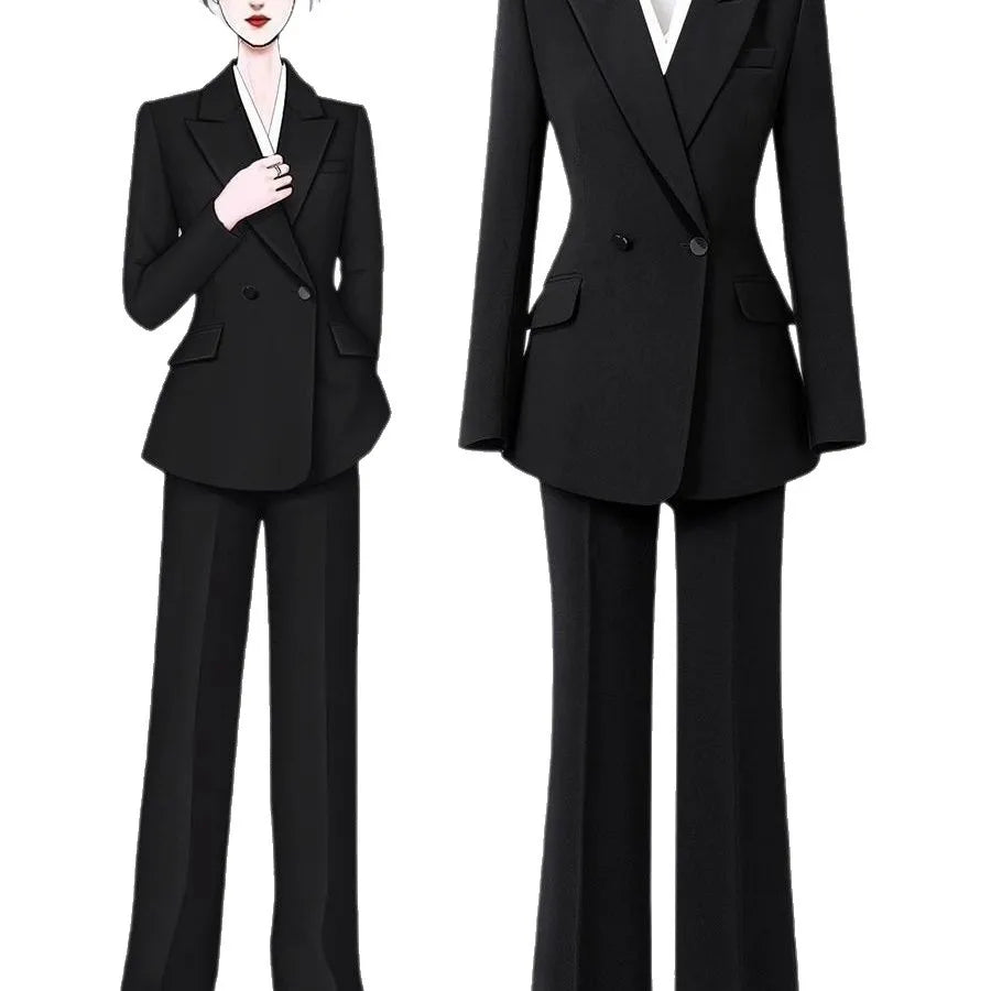Matcha Green Women's 2 Pieces Pant Suits Lady Business Office Suits Slim Fit Peak Lapel Jacket Womens Tuxedo Casual Female Suits