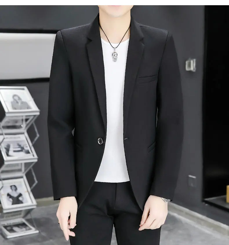 Blazer Men's Fashion Business Gentleman Groom Professional Gentleman Form-fitting Versatile Casual Formal Wear High-end Blazer