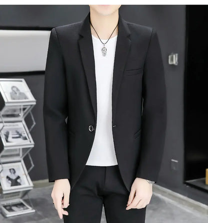 Blazer Men's Fashion Business Gentleman Groom Professional Gentleman Form-fitting Versatile Casual Formal Wear High-end Blazer