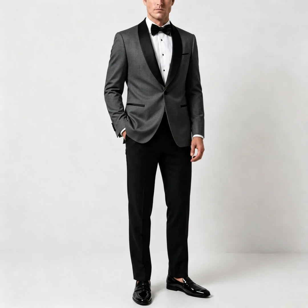 Men Suit Yellow Black 2 Pieces Lapel Single Breasted For Wedding Groom Birthday Banquet Party Business Work Office Jacket Pants