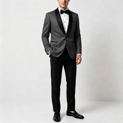 Men Suit Yellow Black 2 Pieces Lapel Single Breasted For Wedding Groom Birthday Banquet Party Business Work Office Jacket Pants